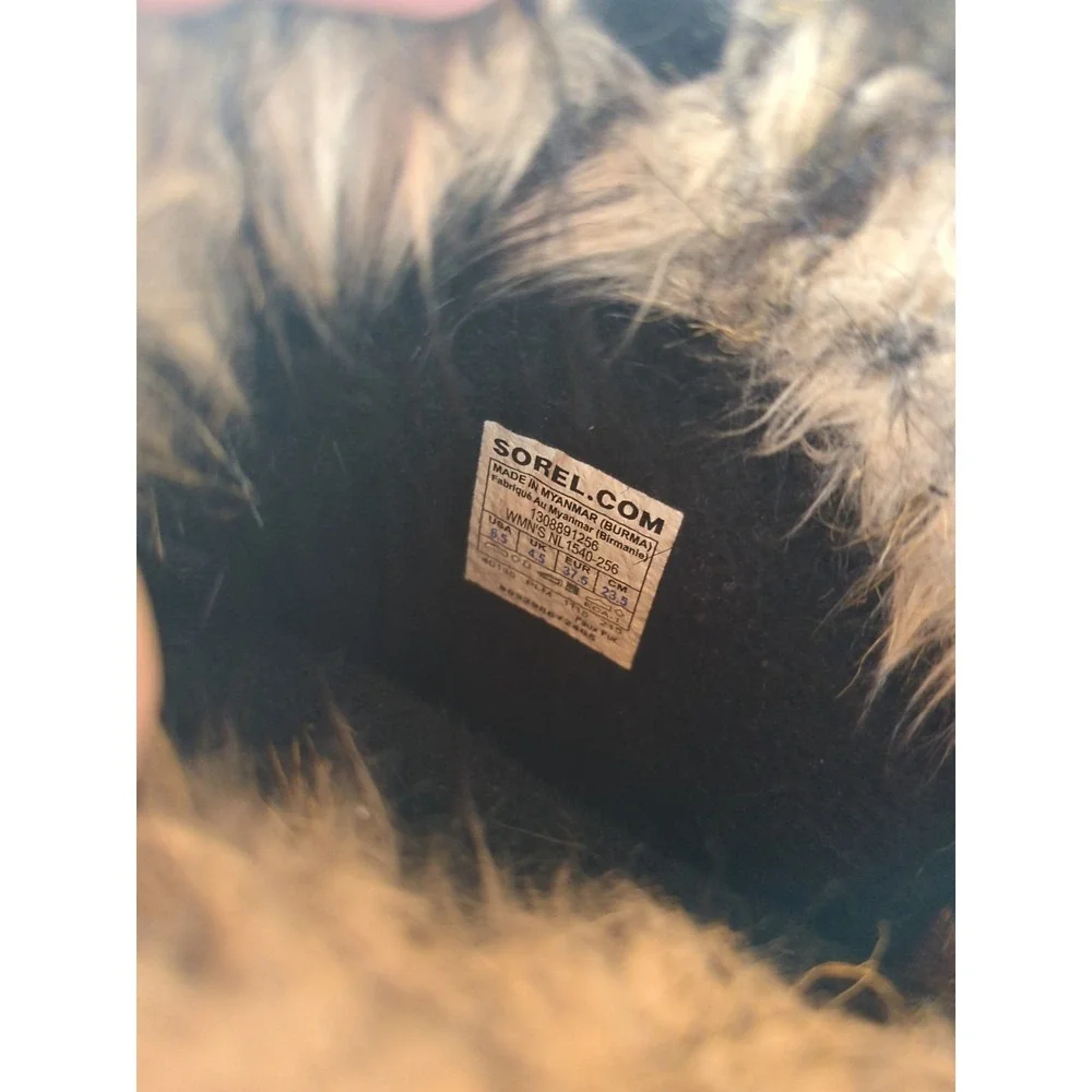 Women's Sorel Brown Suede Calf Winter Boots‎ Faux Fur Size 6.5